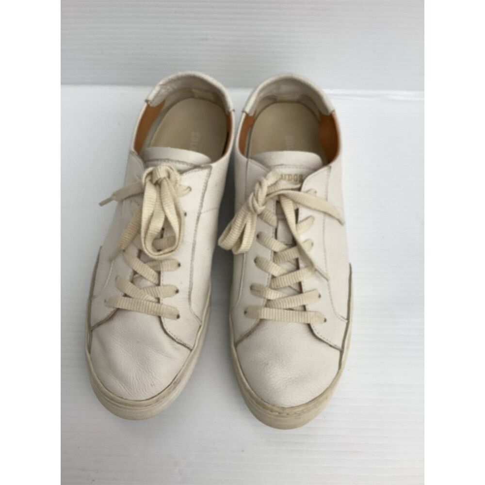 Soludos Women's White Leather Sneakers Size 11 Athletic Low Top
